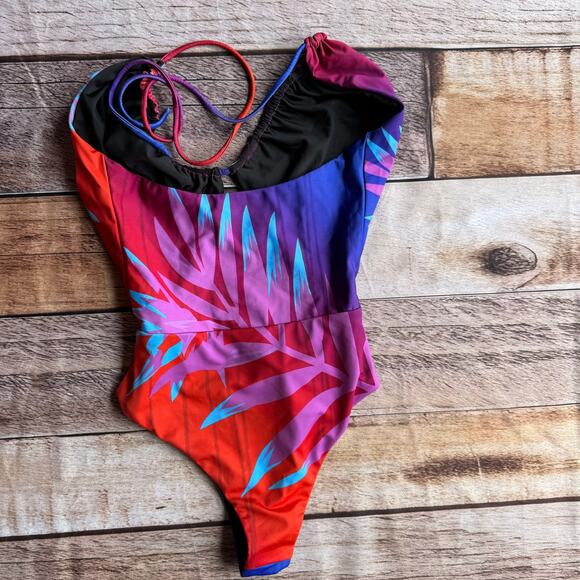 BFyne Swimsuit One Piece Amie XS Floral Halter Tropical Beach Vacation Travel - Picture 2 of 6